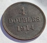 342. Moneda Guernsey 4 doubles 1914 (tiraj 209.000 buc)