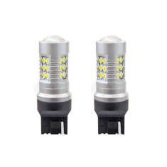 Set 2 becuri auto cu LED AMIO 12-24V, T20 W21W, 24 SMD 3030 AutoDrive ProParts