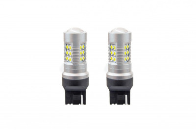 Set 2 becuri auto cu LED AMIO 12-24V, T20 W21W, 24 SMD 3030 AutoDrive ProParts foto