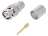 Mufă BNC Tată Drept 50&Omega; Crimpat PTFE Aurit