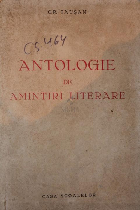 ANTOLOGIE DE AMINTIRI LITERARE