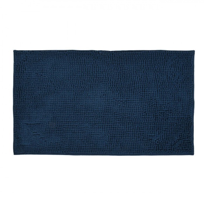 Covoraș Baie, Model Reliefat, Microfibre, Albastru, 75x45cm