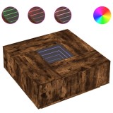 Cumpara ieftin Masuta de cafea cu LED infinity, stejar fumuriu, 100x100x40 cm