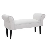 HOMCOM Bancă de Capăt de Pat cu Cotiere Rulate, Bancă Căptușită pentru Dormitor, 102x36x51 cm, Alb | Aosom Romania