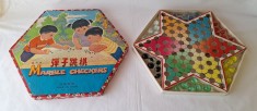 Joc complet, vechi de colectie Sah chinezesc Dame Chinese Marble Checkers 1970