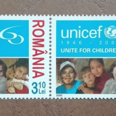 TIMBRE ROMANIA MNH LP1751/2006 UNICEF -6 de ani SERIE IN PERECHE