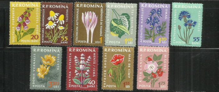 ROMANIA 1959 - PLANTE MEDICINALE, MNH - LP 485