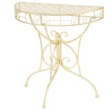 Masa laterala stil vintage semirotunda metal 72x36x74 cm auriu