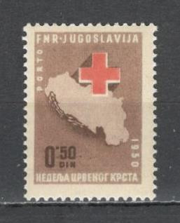 Iugoslavia.1950 Marci de binefacere Porto-Crucea Rosie SI.679 foto