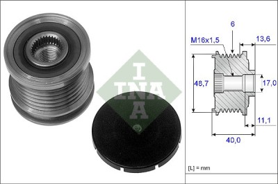 INA 535 0085 10 Sistem roata libera, generator foto