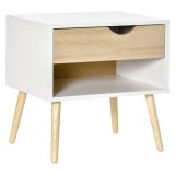 HOMCOM Comodă de noapte cu design scandinav elegant și practică, ideală pentru orice interior | Aosom Romania