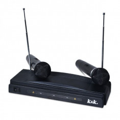 SET 2 MICROFOANE WIRELESS KARAOKE K&amp;amp;K AT-306, EMISIE FM, 10M foto