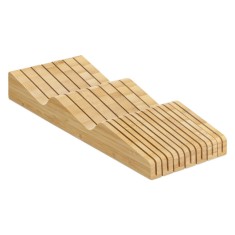 Suport tacamuri Navaris din bambus, 40x15x5 cm, pentru 13 cutite, 54667.01
