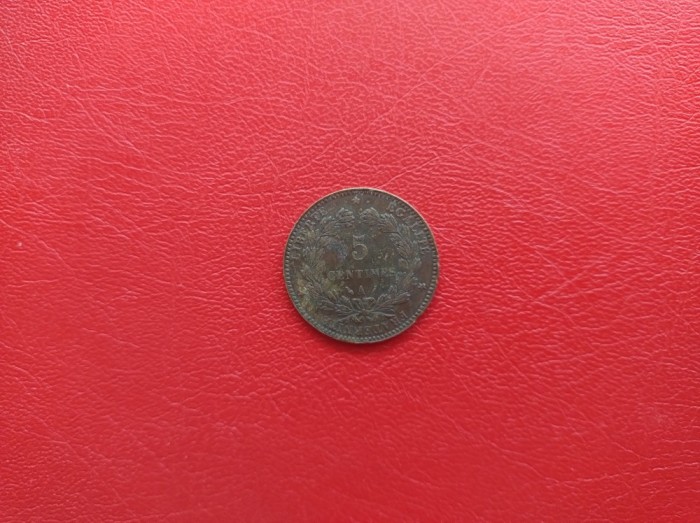 FRANTA - Moneda 5 CENTIMES 1886 ( bronz )