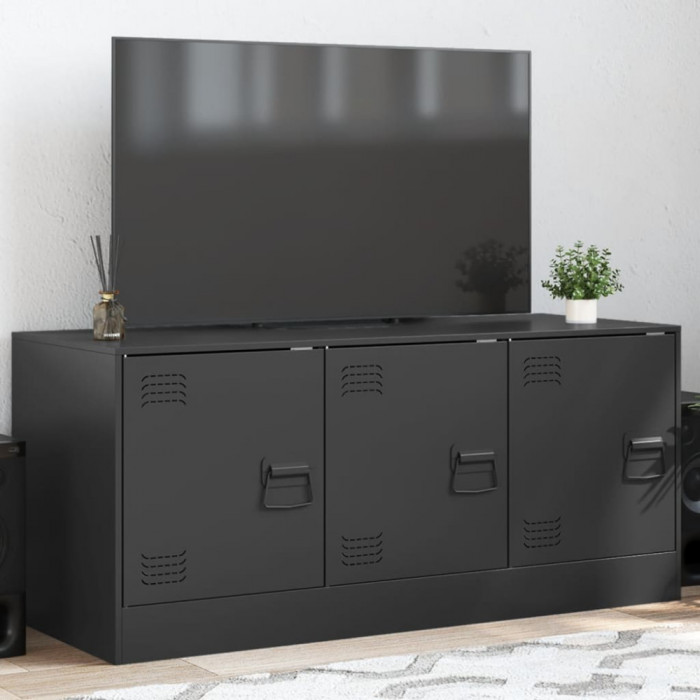 vidaXL Comodă TV, negru, 99x39x44 cm, oțel