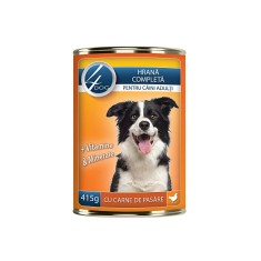 Hrana umeda caini, 4Dog, conserva 415 g, toate taliile, adult, carne pui
