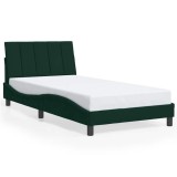 Cumpara ieftin Cadru de pat fara saltea, Hanko, verde inchis, 100x200 cm, catifea
