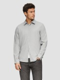 Camasa barbati cu maneca lunga si croiala Regular fit, Gri deschis (Marime: 2XL)