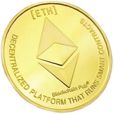 Moneda de colectie Ethereum, aurie