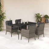 Gossi set mobilier de gradina cu perne, 5 piese, gri, poliratan
