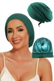Bonetă de noapte pentru protecție păr cu interior din satin, Verde Smarald - Verde Smarald, Medium