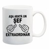 Cana alba personalizata, mesaj pentru sef, INOVATIX&reg;. 330ml, Oem