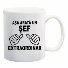 Cana alba personalizata, mesaj pentru sef, INOVATIX&reg;. 330ml