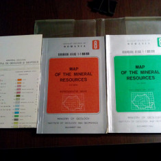 MAP OF THE MINERAL RESOURCES - 2 Vol.+ harta color 1:1000000 - 1983