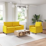 vidaXL Set de canapea 2 pcs Galben Catifea 3417073