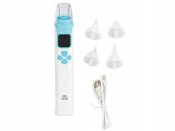 Cumpara ieftin Aspirator nazal electric alb albastru 18.5 x 4 cm, pentru bebelusi si copii, reincarcabil USB, afisaj digital, 4 capete, trepte aspiratie si muzica