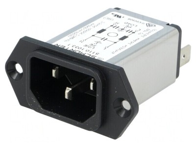 Conector Alimentare AC Tată 10A 250V IEC 60320 foto