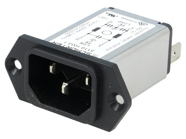 Conector Alimentare AC Tată 10A 250V IEC 60320