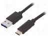 Cablu USB A mufa, USB C mufa, USB 3.0, lungime 1.5m, {{Culoare izola&amp;#355;ie}}, QOLTEC - 50492