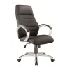 Scaun directorial SL Q046, Cadru Polipropilena, Piele ecologica, Inaltime reglabila, Mecanism de balansare, 100 Kg, Negru