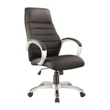 Cumpara ieftin Scaun directorial SL Q046, Cadru Polipropilena, Piele ecologica, Inaltime reglabila, Mecanism de balansare, 100 Kg, Negru