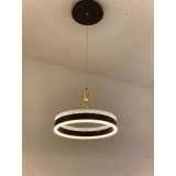 Cumpara ieftin Lustra LED suspendata, circulara, 38W, negru, lumina calda/rece/neutra