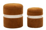 Mauro Ferretti Puff cu Depozitare Saint-Moritz Maro Set 2 Buc cm &Oslash; 40x47-32x37 | Aosom Romania