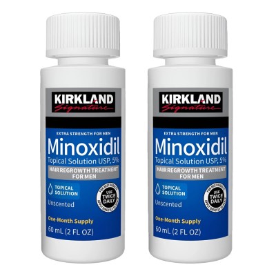 Solutie Kirkland Minoxidil 5%, tratament impotriva caderii parului, 2 luni, barba, scalp, alopecie foto