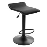 Scaun de bucatarie/bar, Artool, Fort, rotativ, piele ecologica neagra, picior metal negru, 38x39x84 cm