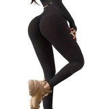 Colanti skinny cu talie inalta, efect modelator si tesatura elastica premium - M, Negru, Oem