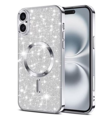 Husa iPhone 16 Plus Magsafe Sclipici Techsuit Transparenta foto