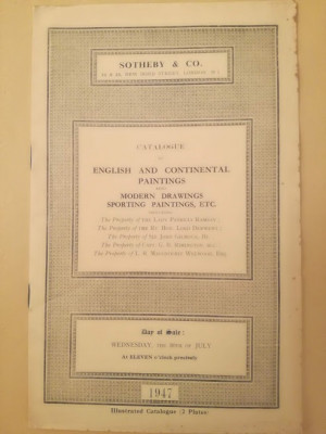 Catalog casă licitații Sotheby &amp;amp; Co, iulie 1947, de colecție, rar foto