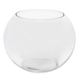 Vază Decorativă Transparentă, Rotundă, Diametru 20 cm, &Icirc;nălțime 15.7 cm, Sticlă