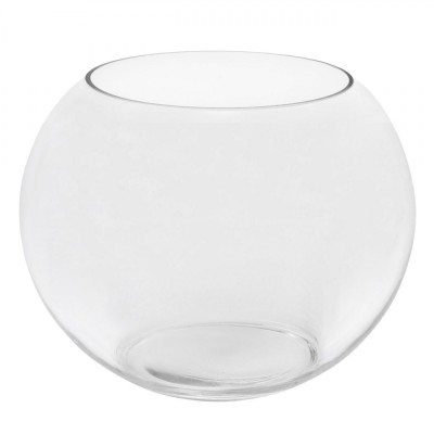Vază Decorativă Transparentă, Rotundă, Diametru 20 cm, &amp;Icirc;nălțime 15.7 cm, Sticlă foto
