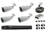 Cumpara ieftin Kit 4 camere supraveghere 2MP, IR 40m, lentila varifocala, Exterior + DVR 4 canale Turbo HD HikVision + Sursa + Cablu