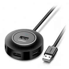 Hub USB UGREEN CR106, 4 x USB-A, 1m, Negru foto