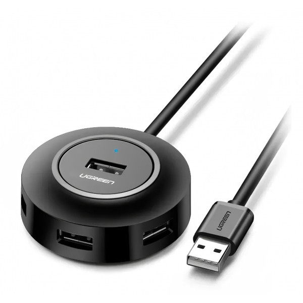 Hub USB UGREEN CR106, 4 x USB-A, 1m, Negru