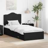 Cumpara ieftin Cadru de pat cu sertar Negru 100 x 200 cm Lemn prelucrat