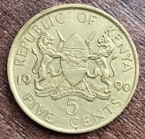 C50 - Moneda foarte veche - Kenya - 5 shillings - 1990