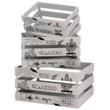 Set 3 cutii depozitare,lemn gri negru 30 x 20 x 16 cm, 35 x 25 x 18 cm, 40 x 30 x 20 cm